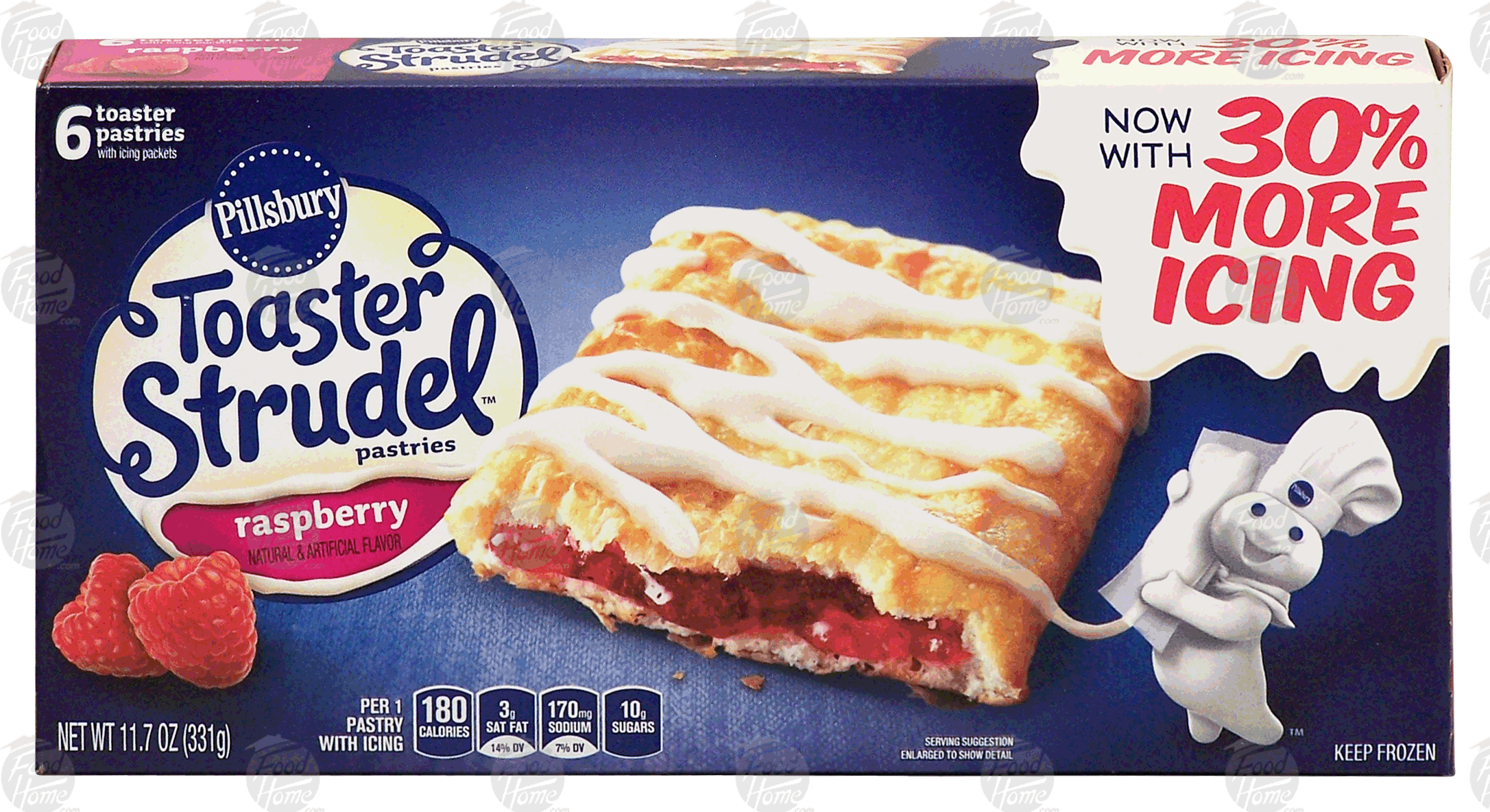 Pillsbury Toaster Strudel raspberry filled toaster pastries with icing packets, 6-count Full-Size Picture